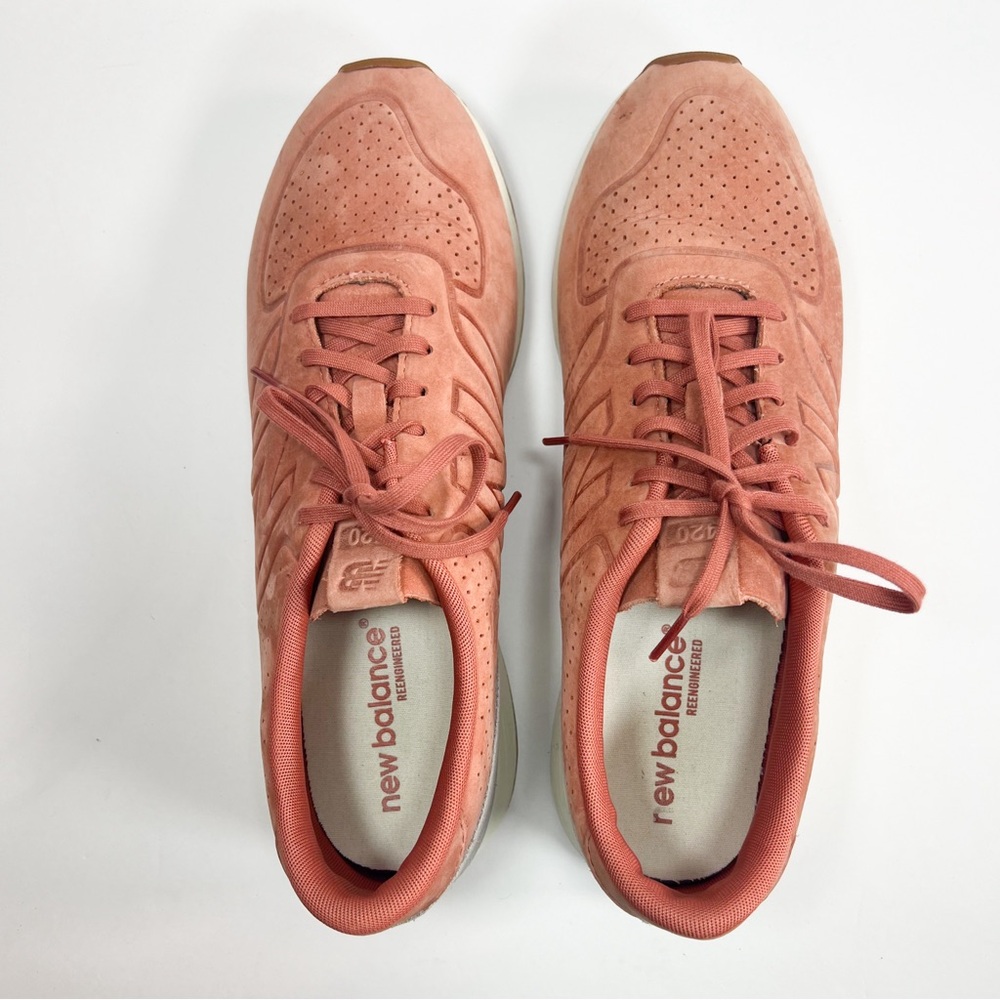 New Balance 420 Sneakers in Color Deconstructed Salmon Suede Mens size 12 - Picture 3 of 14